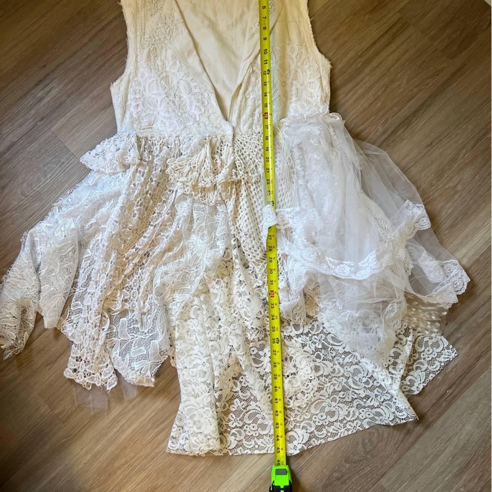 Handmade Wedding Dress White Lace Boho Fairycore Size L XL - Picture 12 of 16